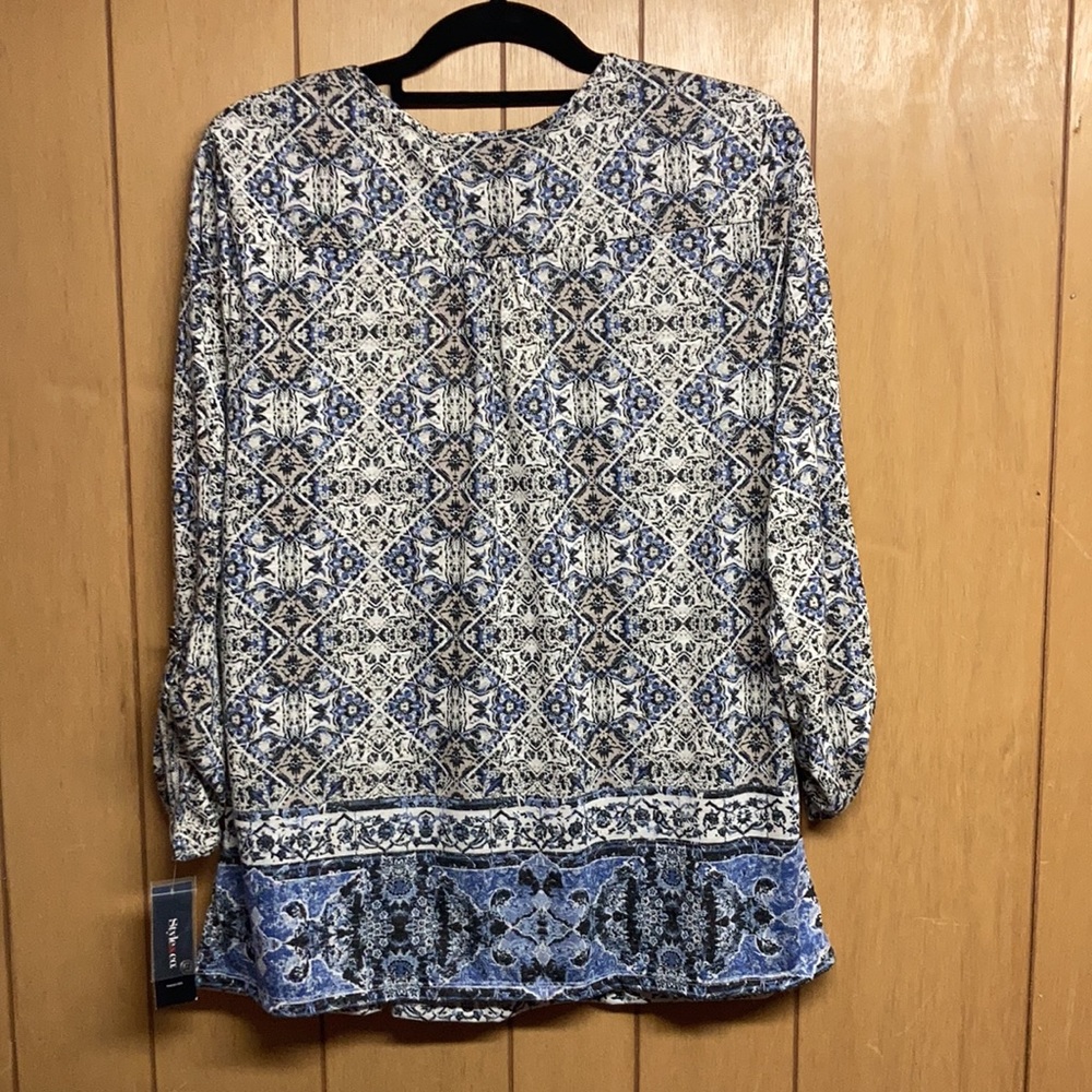 Roll Tab Sleeve Boho Blouse - Picture 5 of 6
